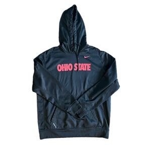 Used Nike Black Ohio State Buckeyes Therma Fit Hoodie Sweatshirt Size XL